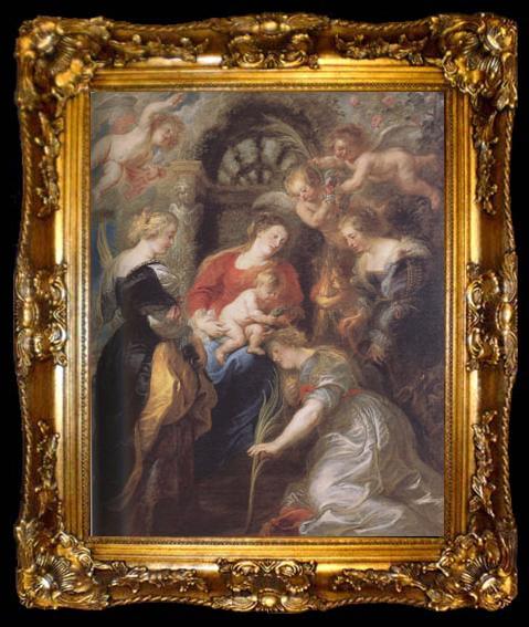 framed  Peter Paul Rubens The Coronation of St Catherine (mk01), ta009-2